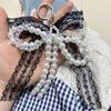 Imitation Pearls Bowknot Keychain Butterfly Knot Pendant for Women Handbags and Backpacks Colorful Key Chain Ornament