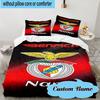 3PCS Custom Name Benfica Football Crest Bedding Set, Including 1pc Duvet Cover And 2pcs Pillowcases, Suitable for Dorms and Bedrooms Gift