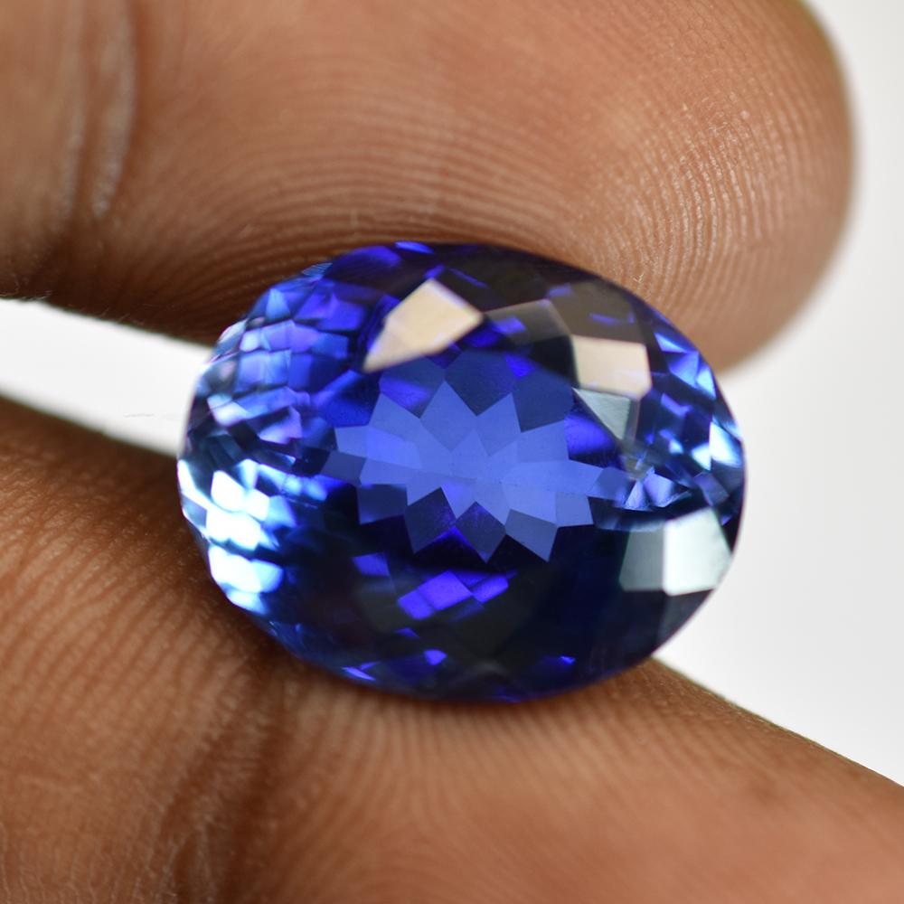 Natural 12.85 Ct DEEP Blue Tanzanite Oval Cut   Gemstone for Jewelry
