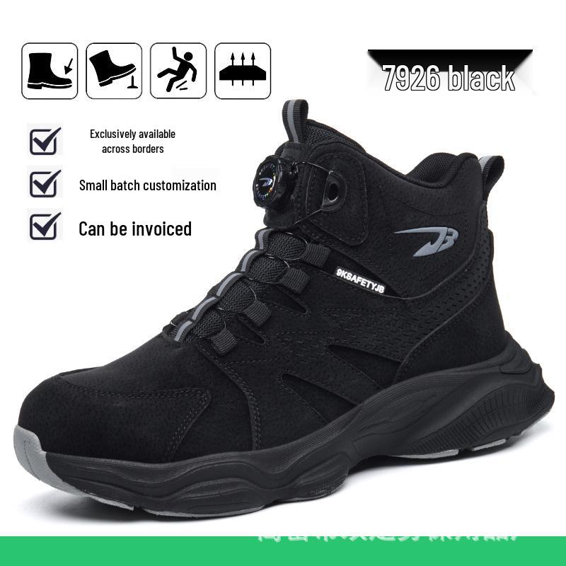 Men’s Four-Season Steel Toe Safety Boots: Anti-Smash, Anti-Puncture, Wear-Resistant, Comfortable High-Top Work Shoes