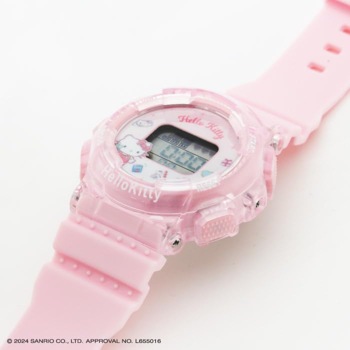 Sun Flame Co. Wristwatch J-Axis Sanrio Hello Kitty Digital Watch Backlight Alarm Function CR3C0003-KT Girls Pink