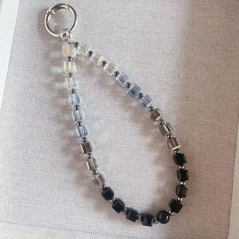 Colorful Bead Phone Chain Pendant For Iphone For Samsung Huawei Xiaomi Cellphone Strap Rope Bag Decoration Key Rings