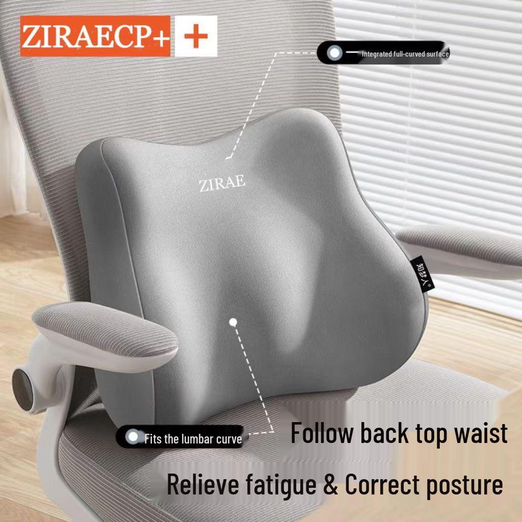 Memory Foam Lumbar Support Pillow for Office Chair: Ergonomic Cushion for Long Sitting and Back/Waist Protection