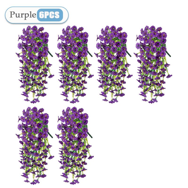 UV-Resistant Artificial Morning Glory Eucalyptus Hanging Decor Perfect for Home Garden Weddings Versatile Outdoor Holiday Decora