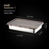 Stainless Steel Dumpling Storage Box with Lid - Square, Freezer-Safe for Wontons & Dumplings