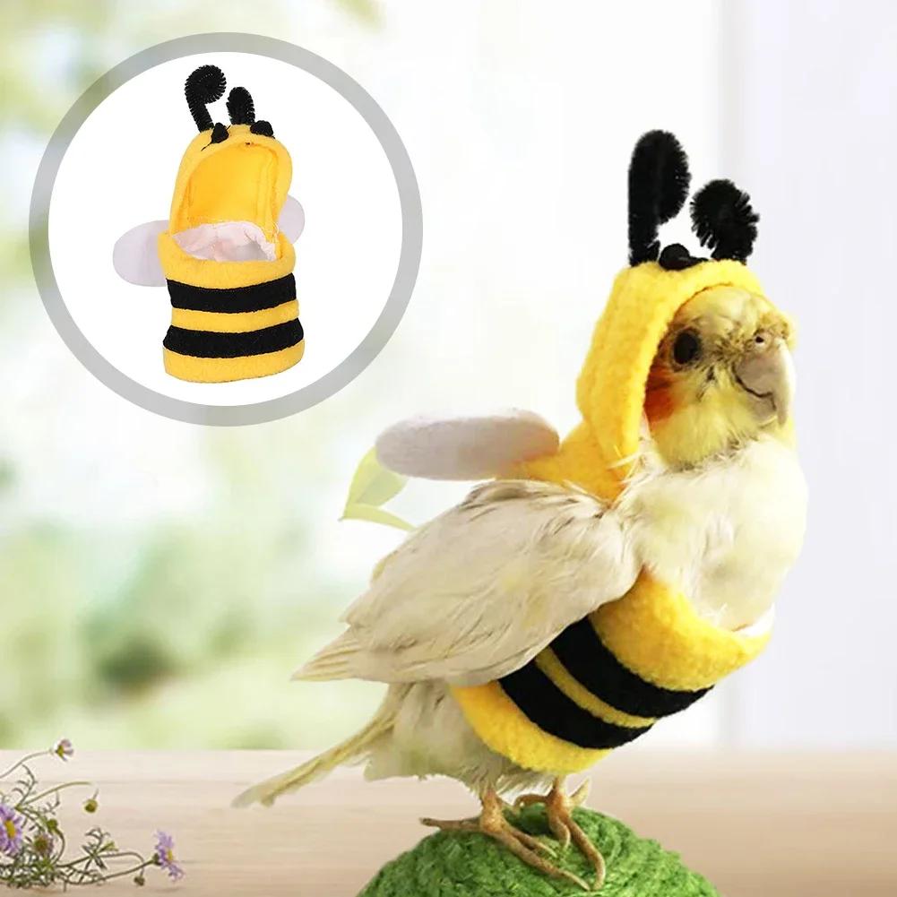 Lustige Haustier Vogel Kleidung Papageien Flugsack Vögel Cosplay Bienen Kostüm für Haustier Vogel Winterkleidung Kostüme Haustier Papagei Hoodie Anzug