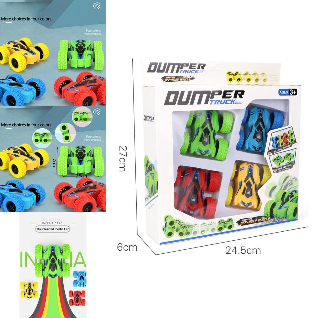 Vibrant 360 Roll Toy Racing Cars For Kids Durable Plastic Mini Car Xmas Gift