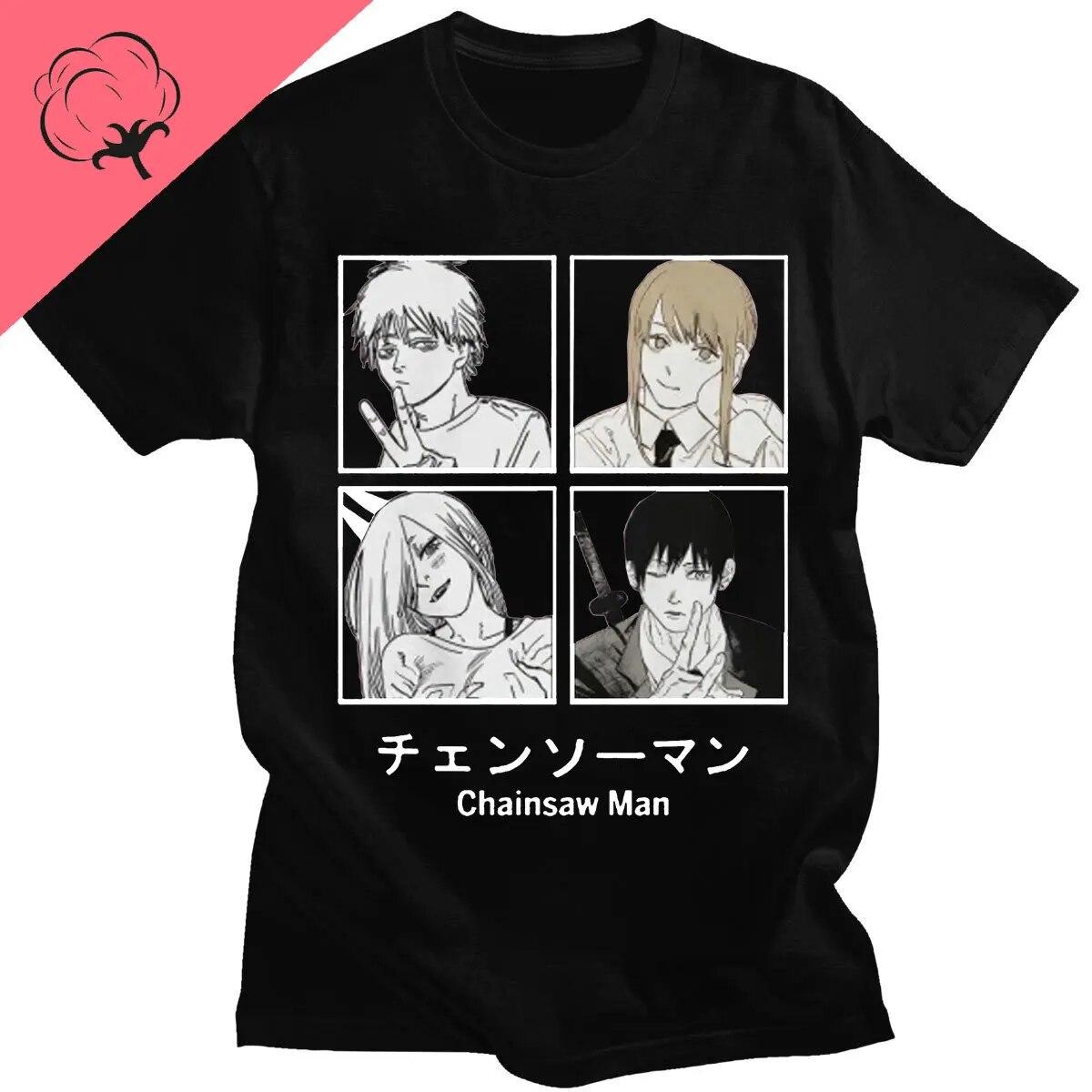 

Футболка Unisex Warrior Denji з кумедним мультфільмом Топи з короткими рукавами Unisexga Hayakawa Aki Pochita Tee Cotton T-Shirt Unisex M