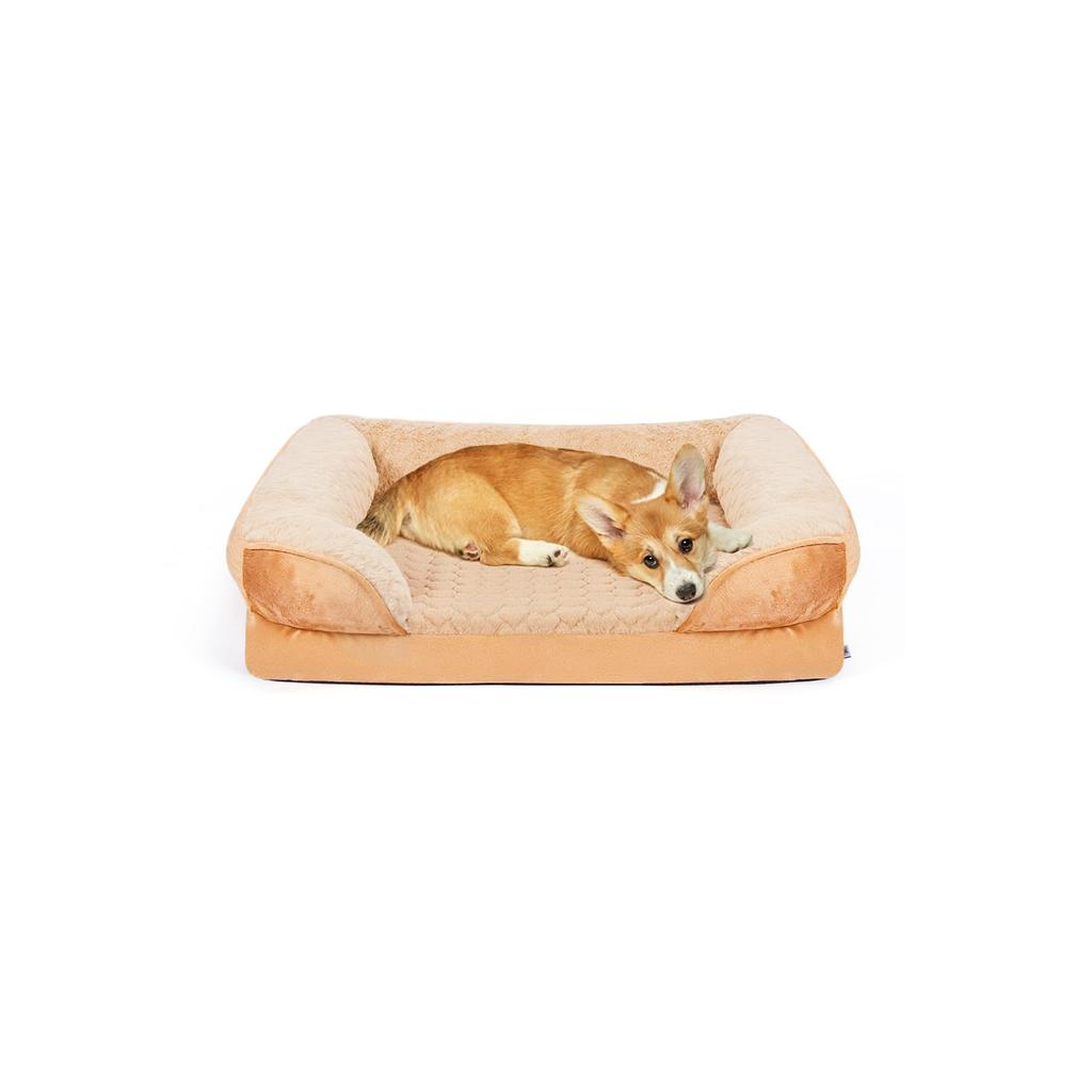 OWNPETS Dog Fluffy Pet Sofa for a Sound Sleep Suitable for and Adult Pet Removable Cover Bed, Warm, Washable, Cushion, (M, 70x58x12cm, Brown), Large,