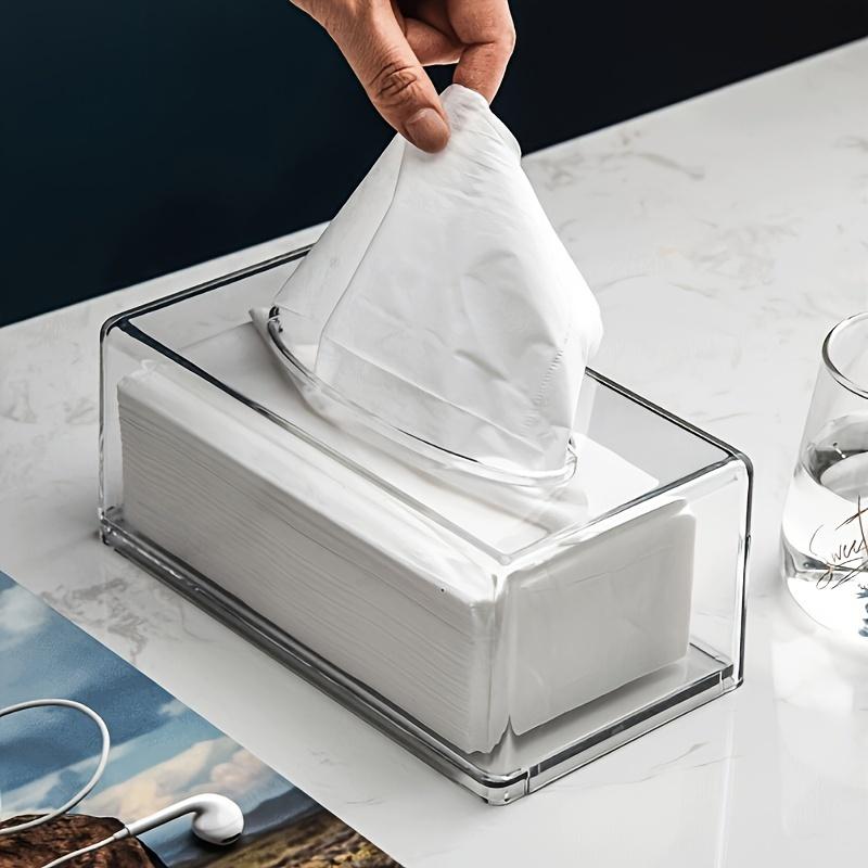 1 Pezzo Scatola Porta Fazzoletti in Acrilico Trasparente Minimalista - Design Minimalista, Adatta per la Decorazione del Bagno e del Soggiorno