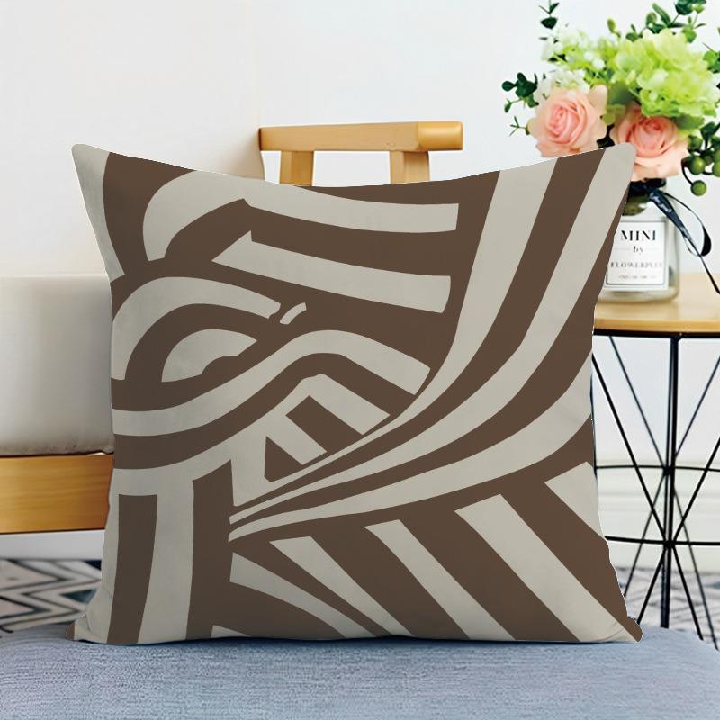 Coffee Color Printed Decorative Pillowcase Bedroom Living Room Square Cushion Pillowcase