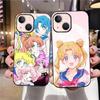B-11 Sailor Moon Black Case for Samsung S24 S23 S22 S21 S20 FE S10 Lite Ultra S7 S8 S9 Plus A05S A11 A12 A13 A15 A22 A24 A25 A32 A52 A71 5G