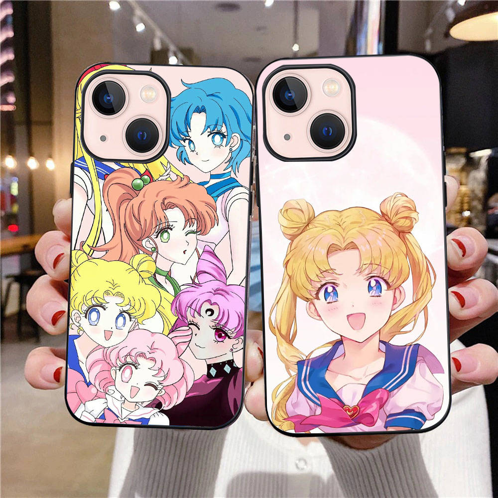 B-11 Sailor Moon Black Case for Samsung S24 S23 S22 S21 S20 FE S10 Lite Ultra S7 S8 S9 Plus A05S A11 A12 A13 A15 A22 A24 A25 A32 A52 A71 5G