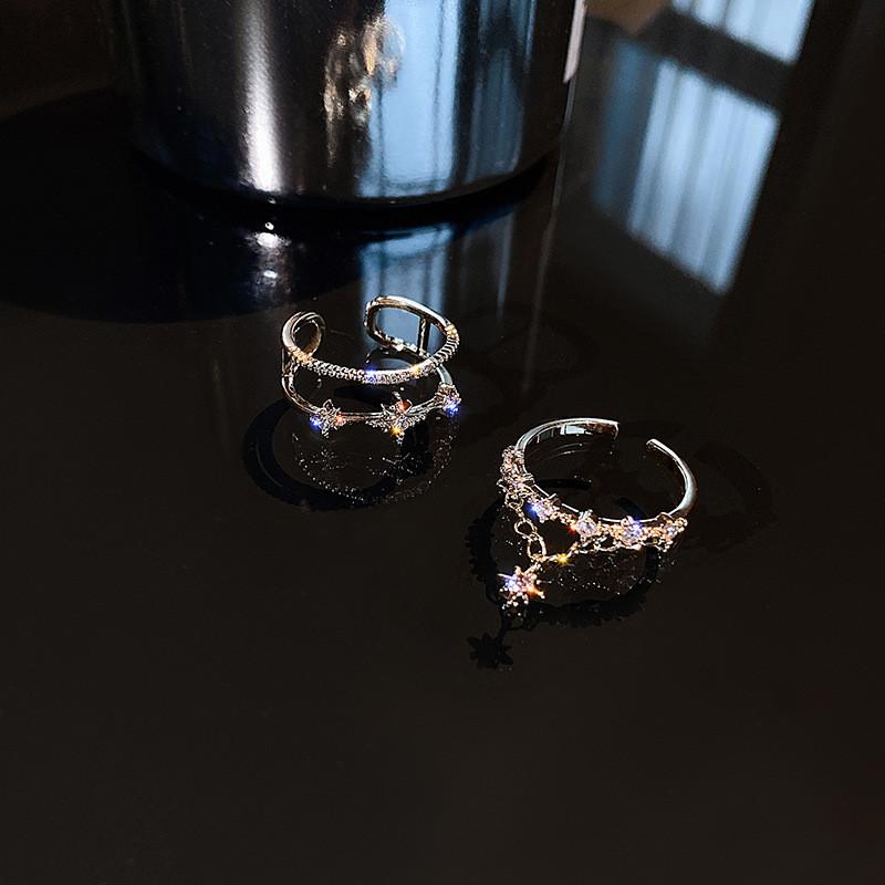 Ring Starry Stylish With Adjustable Opening Inspired By Fashion Japanese