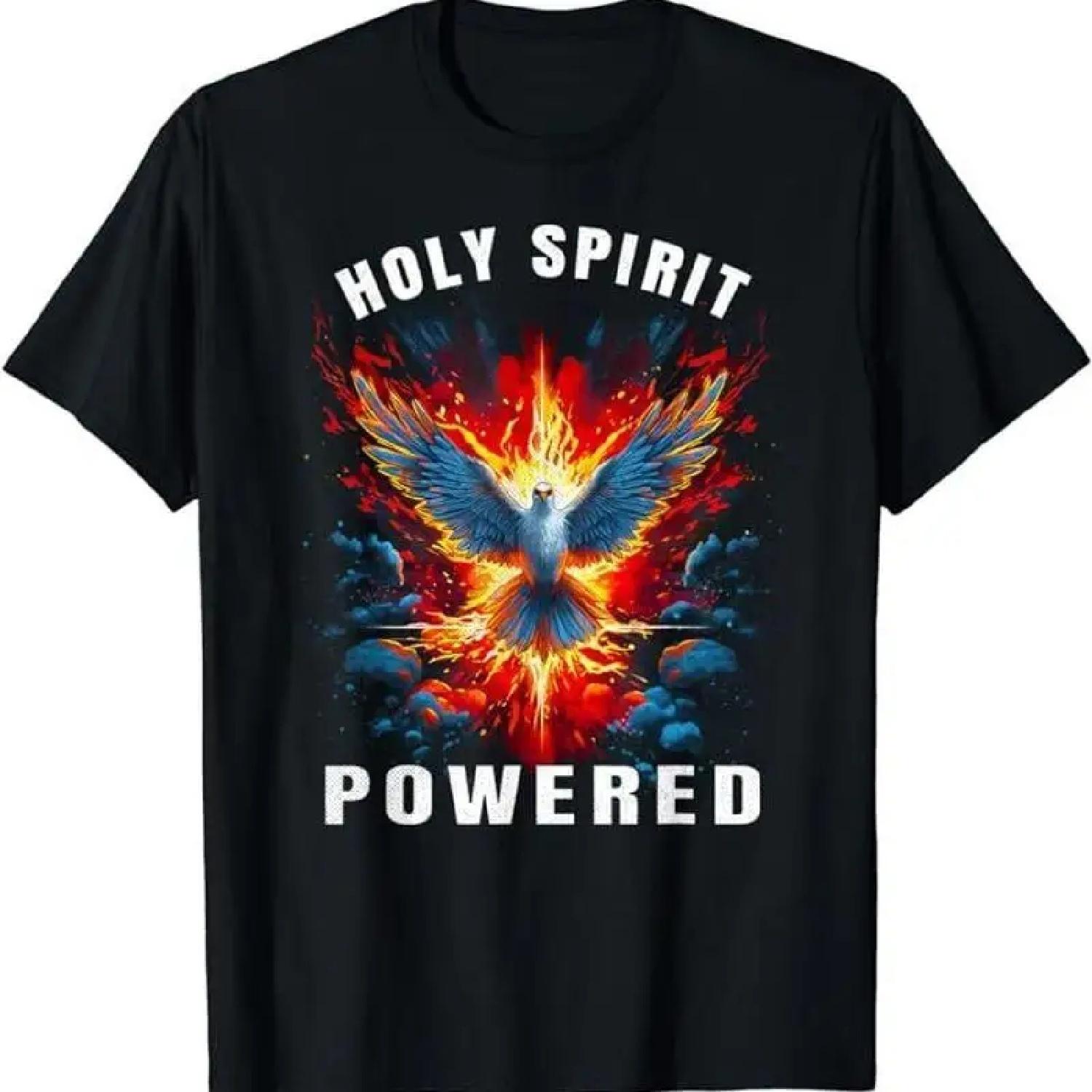 НОВЫЙ ОГРАНИЧЕННЫЙ Христианский Футболка Голубь, Сила Святого Духа, С Огнем Размер S 5XL S