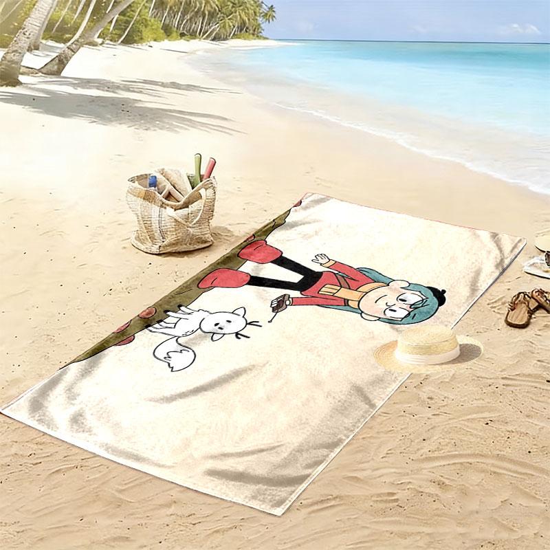 Hilda Art Print Beach Towel, Large Soft Quick Dry Towel for Beach Camping Swimming