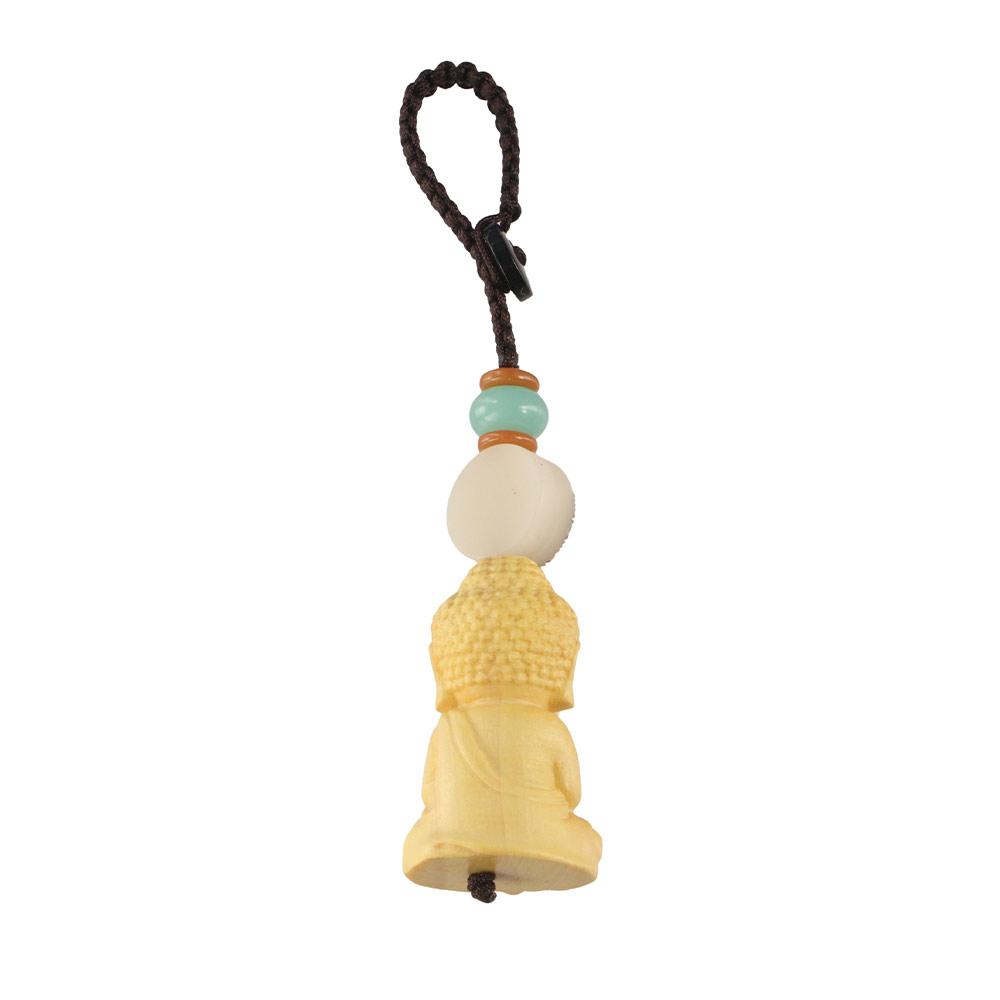Wooden Buddhist Keychain Boxwood Buddhist Keyring Tathagata Buddha Lanyard  Carving Pendant