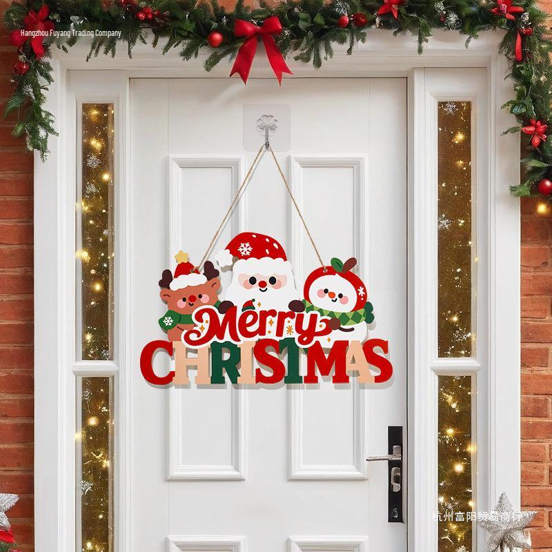 Merry Santa Claus Christmas Doorway Hanging Ornaments for Festive Atmosphere In Bedroom or Tree
