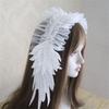 White Anime Headband With Angel Wing Multiuse Lace Trim Hairband For Fashion Enthusiasts Cosplay Costume Accessory