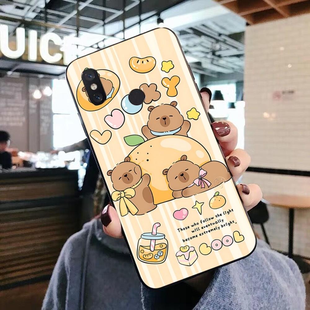 Cartoon Capybara Phone Case For Xiaomi Mi 5X 8 9 10 11 12 Lite Pro 10T PocoX3pro PocoM3 Note 10 Pro Lite