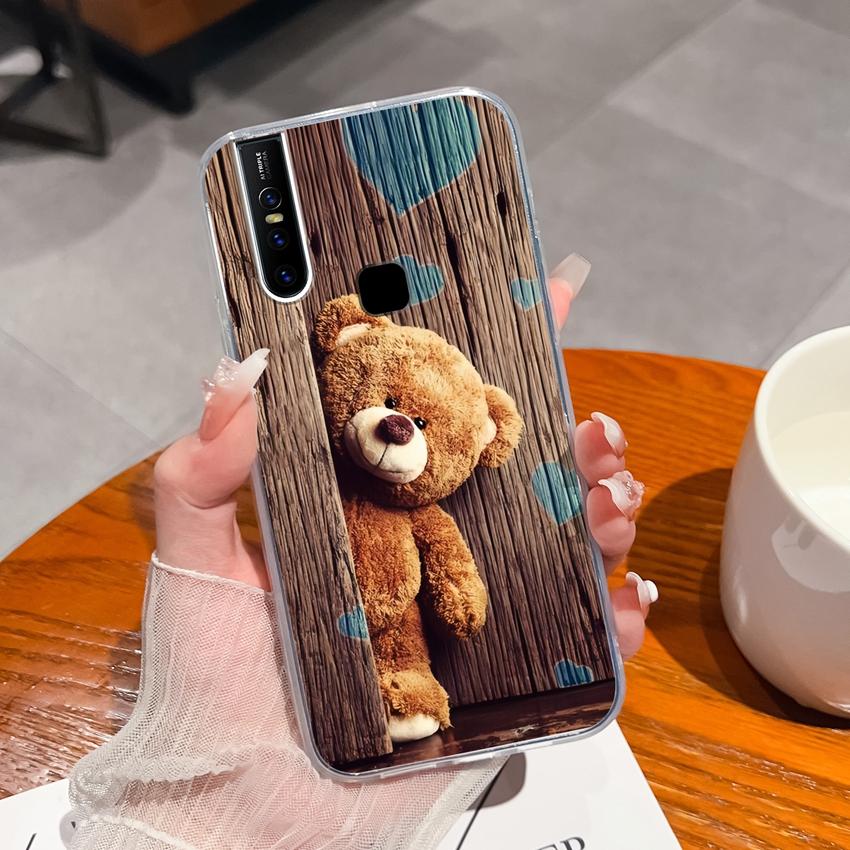 

Для Vivo V15 V19 V27 S15 U20 V21 V20 Чехол для телефона Симпатичный узор тряпичного медведя Прозрачный Тонкий Силиконовый Пылезащитный Задние Крышки Чехол Для Vivo Бампер Vivo U3