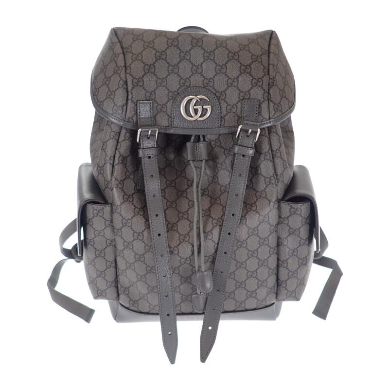 Gucci 598140_FABHU_8863 Backpack Â· Daypack Gray/black GG Supreme Canvas Mens