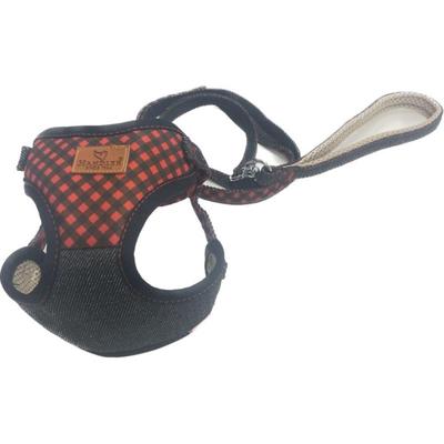 Earth Pet Handler Everyday Soft Harness with Check for Small Dog Pet Supplies Leash, Denim, Dogs, Black, Supplies,