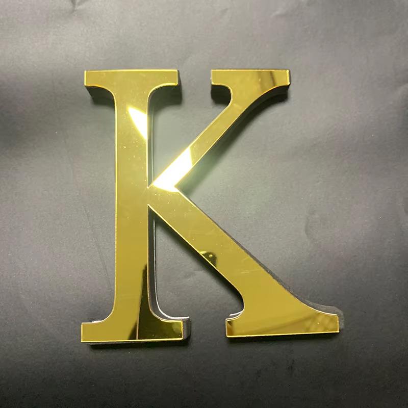 10cm Gold 26 English Letters DIY 3D Mirror Acrylic Wall Stickers, Home Retro Wall Art Decor For Party Wedding Christmas
