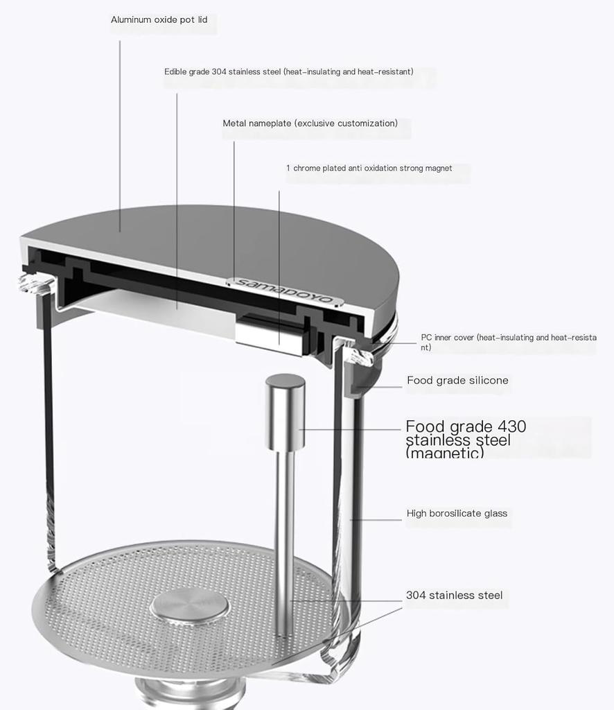 Magnetschalter-Teekanne, High-End-Teeservice, Tee-Wasser-Trennung-Teekanne, Haushalts-Teezubereitungswerkzeug, hitzebeständiges Glas-Tee-Dis