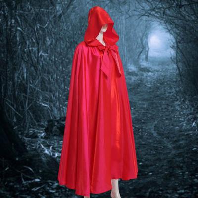Halloween Cape with Hat Super Soft Solid Color Fine Texture Hooded Cosplay Cloak Halloween Witch Outfit Photography Prop