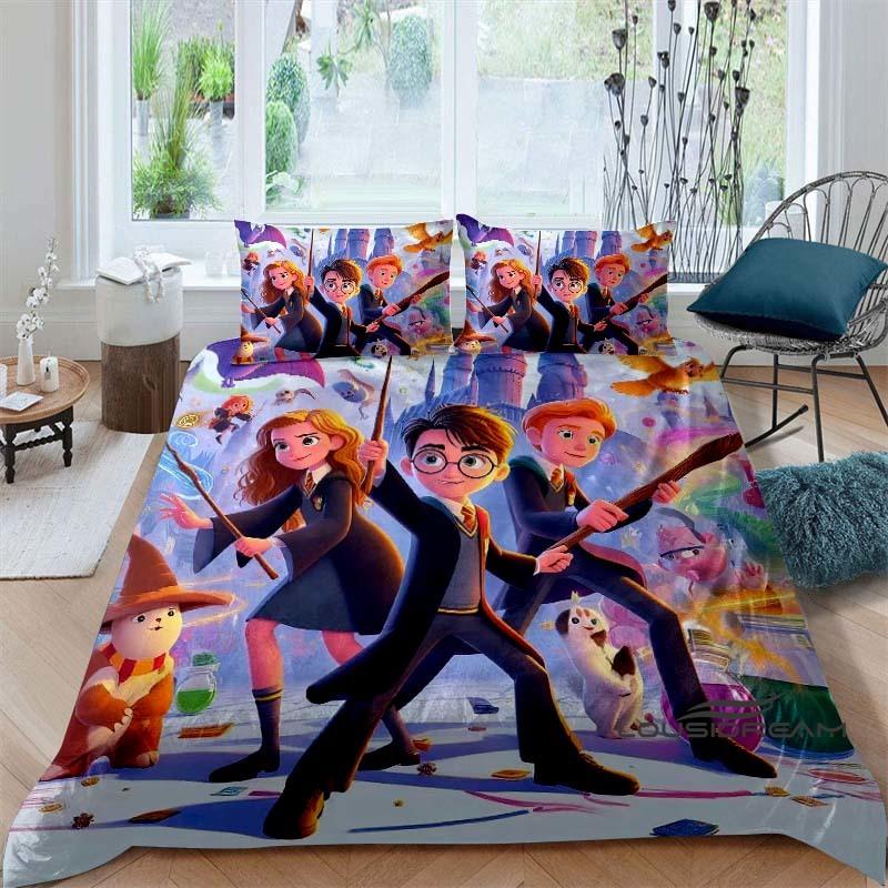 HD Image H — Harry Potter Bedding Set: 3D-Printed Cartoon Duvet Cover — Soft, Comfortable