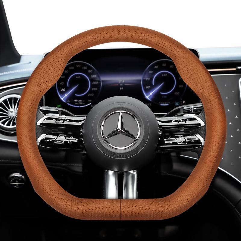 For Mercedes-Benz D-Shaped Steering Wheel Cover Ultra - Thin Micro Fiber Leather W206 W177 W213 X253 W463 C118 W176 W247 W205