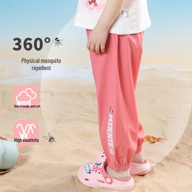 Disney Girls' Minnie Mouse Spring/Summer Breathable Anti-Mosquito Casual Trousers