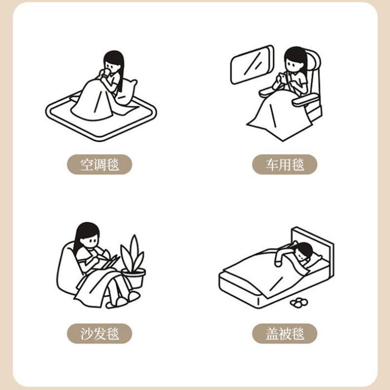 Ultra Soft Faux Rabbit Fur Throw Blanket Warm Plush Striped Blankets Conditioning Quilt Multi Functional Sofa Cover Blanket