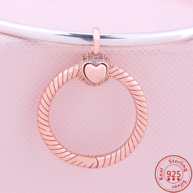 New O Heart Shape Fashion Pendant Key Chain Beads Fit Original Fashion Bracelet Necklace Diy Charm Women Jewelry