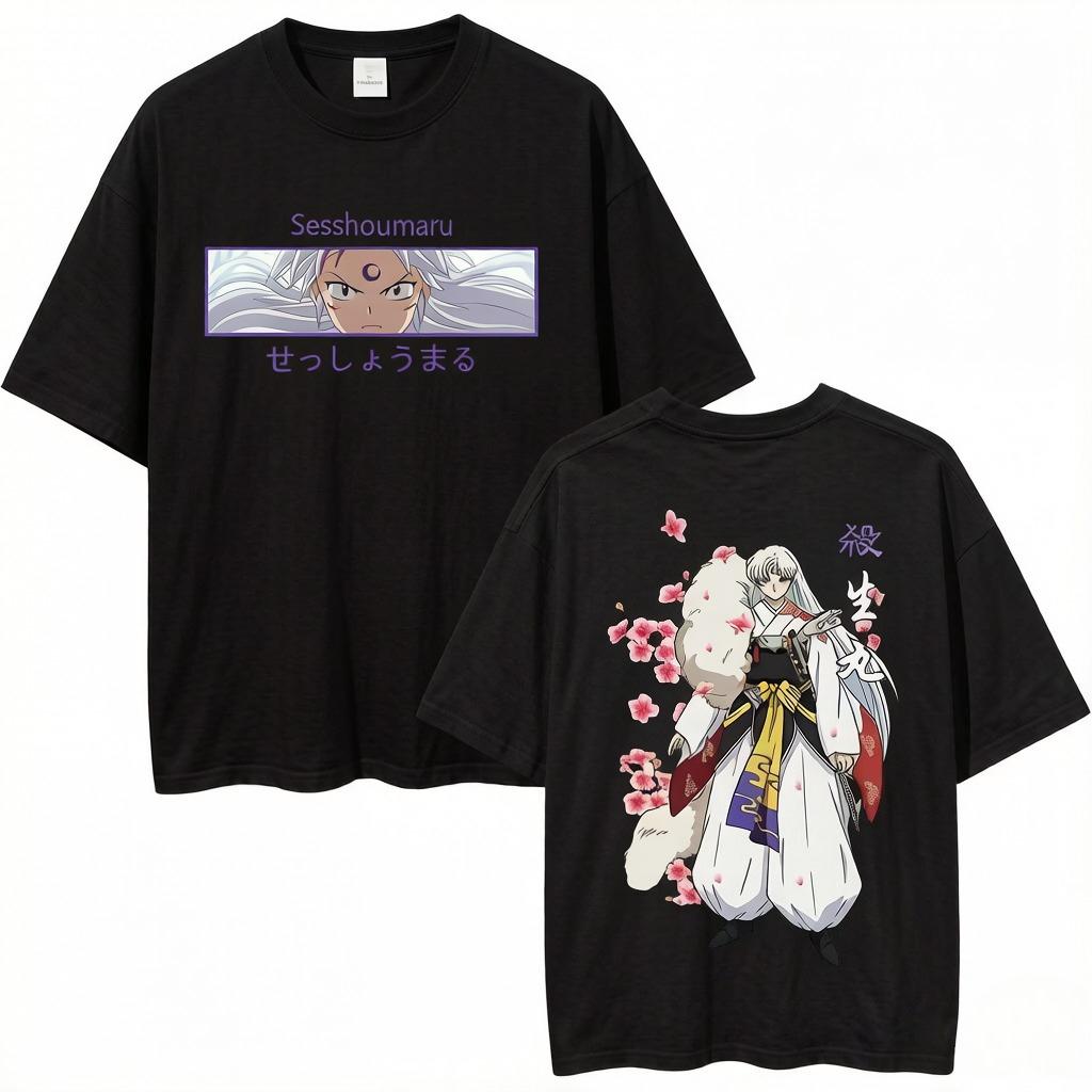 Adult Size Inuyasha Tshirt Cartoon Style Shortsleeved Version Highquality and Comfortable Versatile for All Occasions