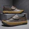 Genuine Leather Men Increase Casual Shoes Men Handmade Loafers Travel Breathable Slip On Black Soft Walking Leisure Shoes