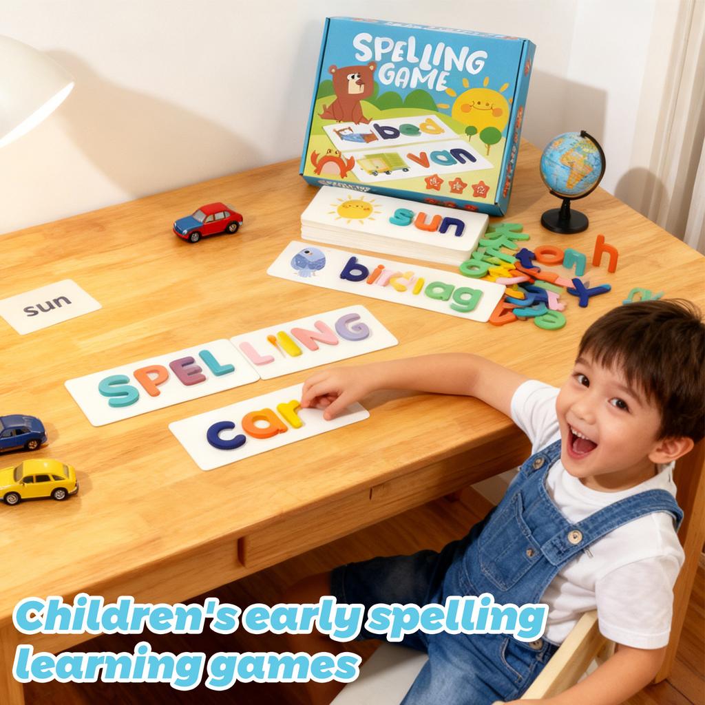 Kids Early Learning Spelling Game - 26 Alphabet Letter Puzzle, Word & Matching Educational Toy For Preschool