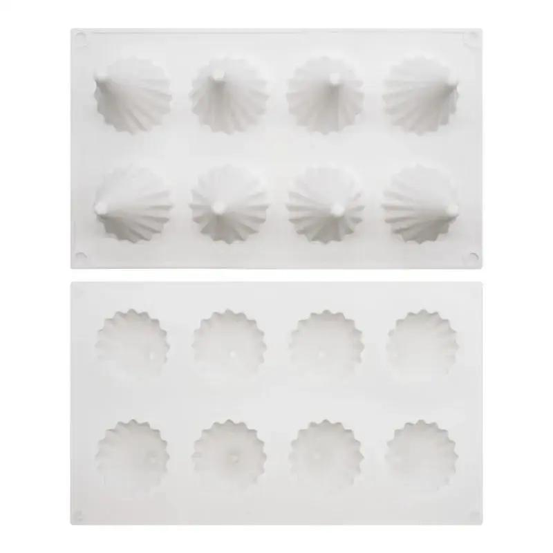 8 Christmas Tree Silicone Mold Icing Biscuit Aroma Candle Mold Stripe Tree Chocolate Mold