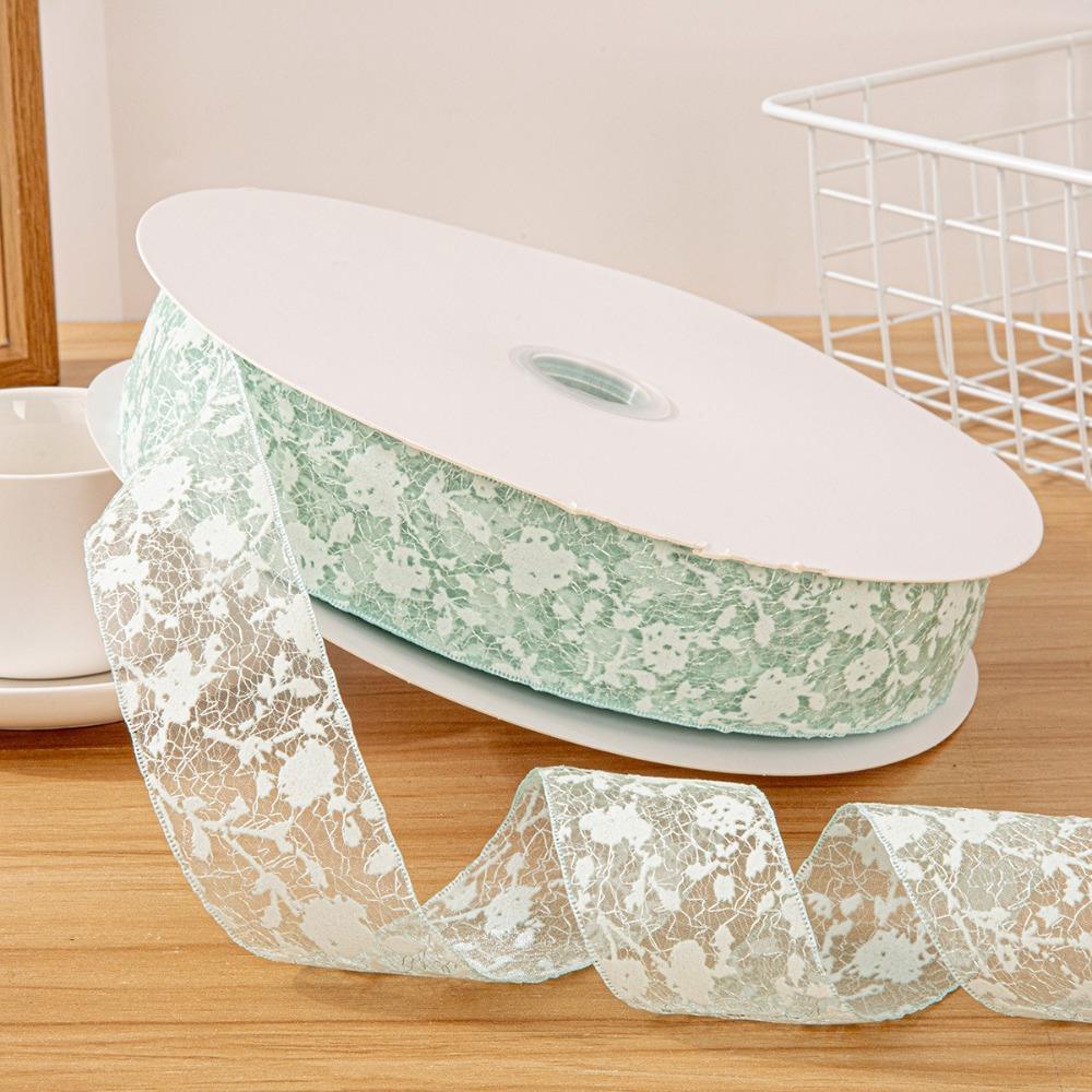 5cm Hollow Lace Ribbons 10 Yards DIY Decor Creative Chiffon Ribbon светло-зеленый