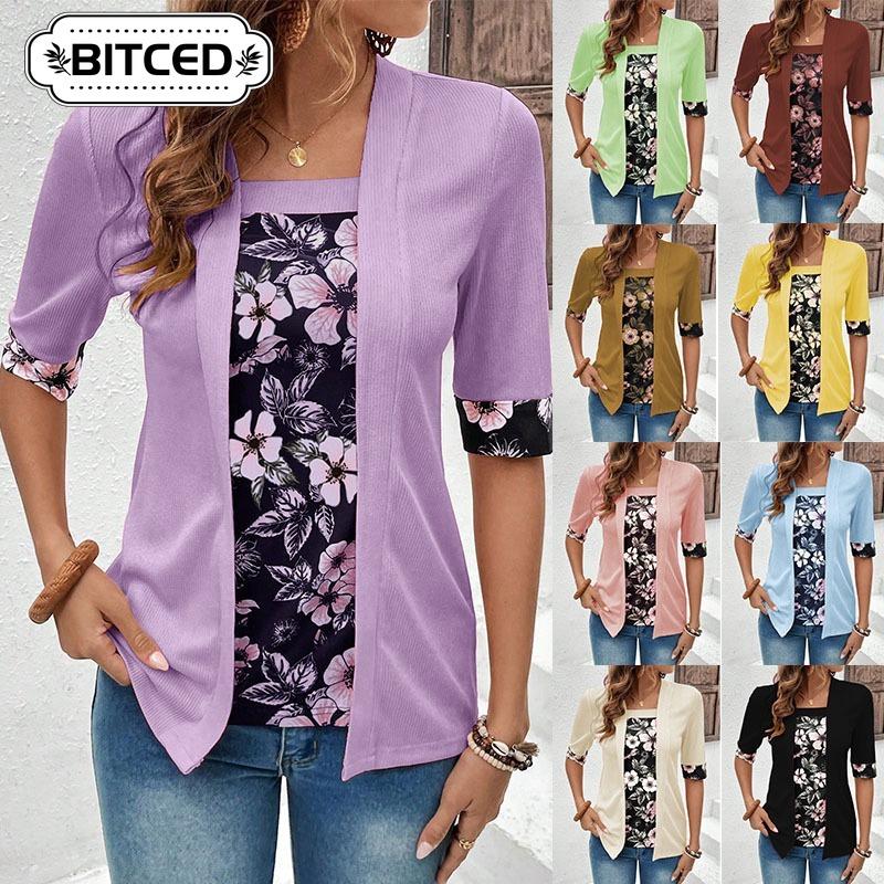 BITCED Women's Fashion Casual Short Sleeve Blouses & Shirts