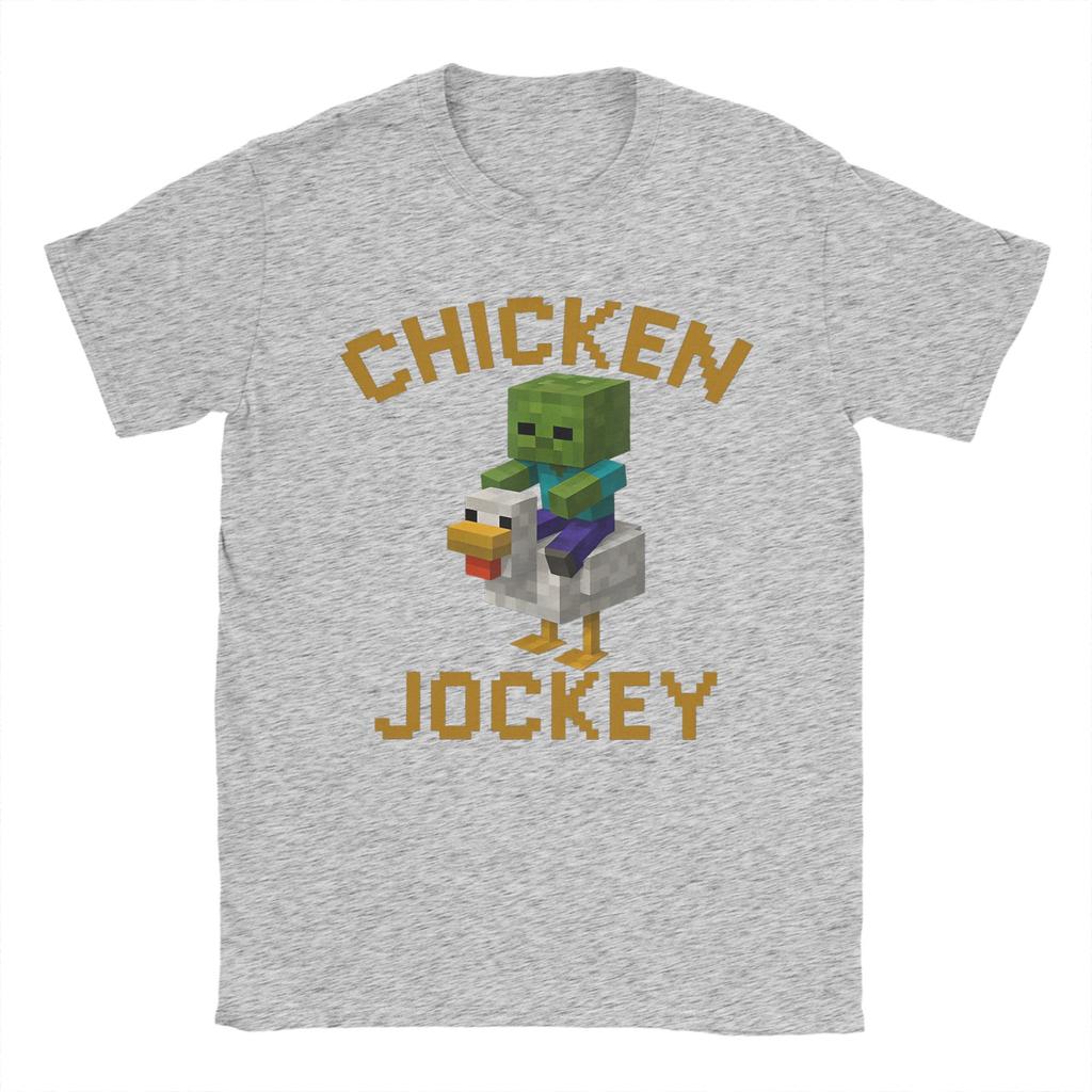 Chicken Jockey Zombie Pixel 2025 T Shirt Summer Gamer Fashion T Shirts Men Cotton O Neck Plus Size Clothing Short Sleeve Street