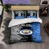 Manchester City 3 Piece Bedding Set Soft Duvet Cover Set with Pillowcases Printed Bedroom Decor Set for Home