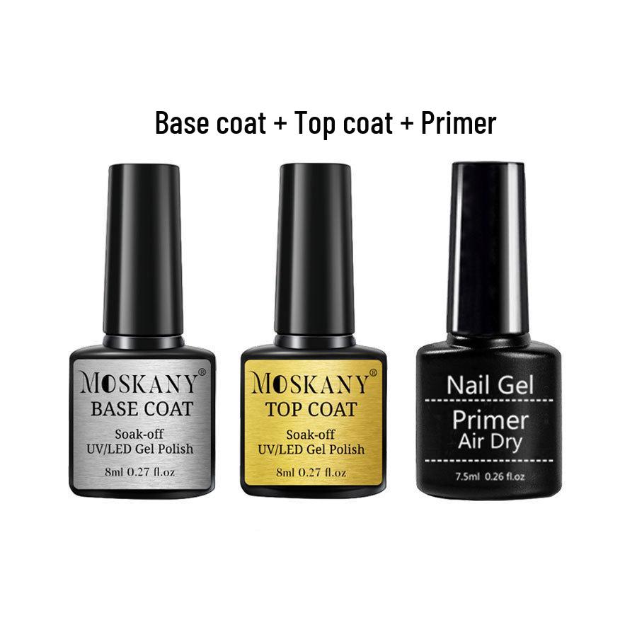 Nail Art Gel Set: No Wipe Top & Base Coats, Matte Top, Bonding Agent