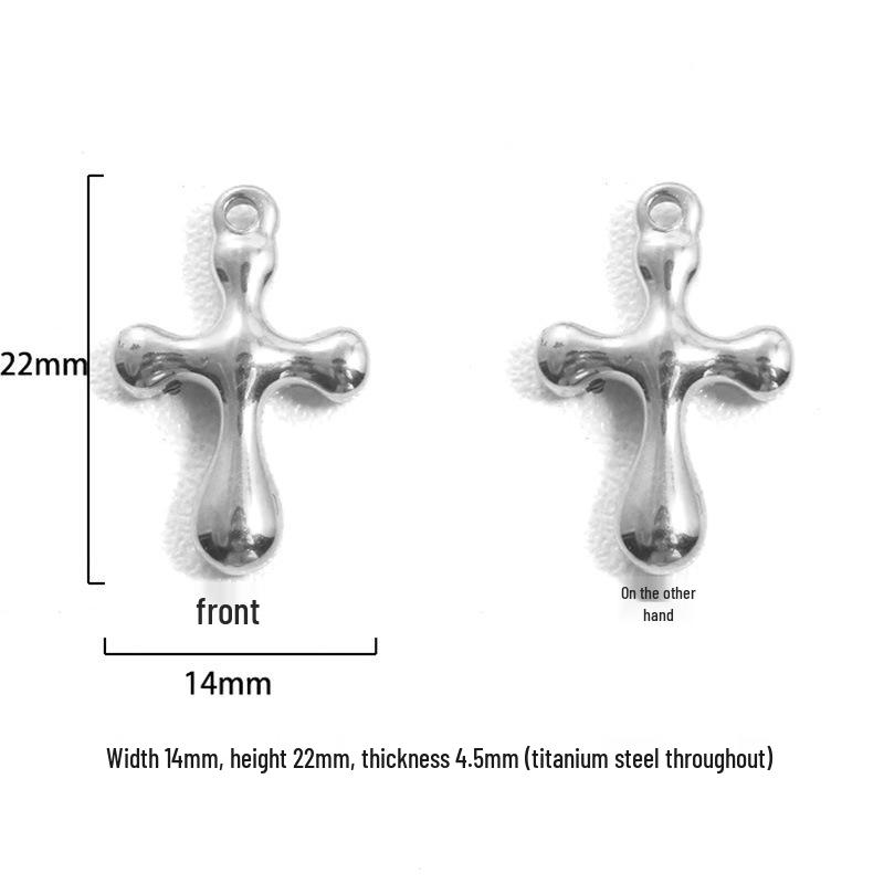 Retro Titanium Steel Cross Necklace Pendant - Stainless Steel DIY Jewelry Accessory, Fade-Resistant