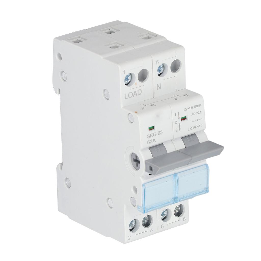 DC Isolator Switch 230V 63A 2P Dual Power Disconnect Switch for Solar Power Generation Systems