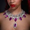 Extravagante, mehrfarbige Tropfenkette mit Wassereffekt, vielseitige Diamantkette für das Schlüsselbein, Damenkette