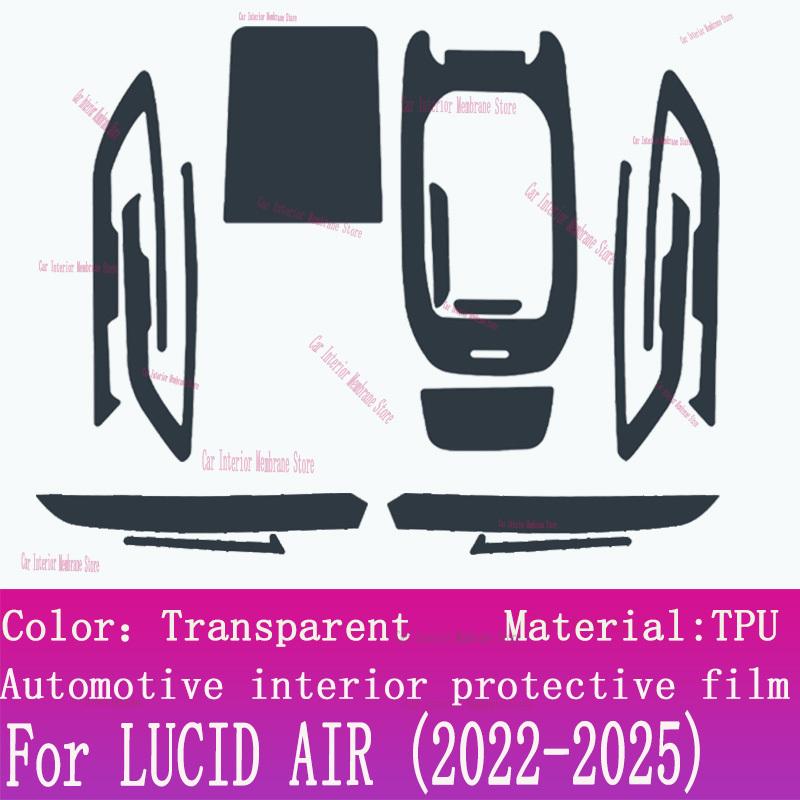 For LUCID AIR (-2025) Gearbox Panel Navigation Automotive Interior Screen Protective Film TPU Anti-Scratch