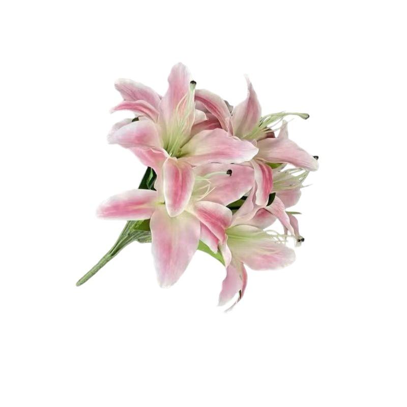 7 Large Artificial Lily Flowers in 3D Printing Form - Decorative Items for Wedding, Home, Hotel and Display in Windows, Fake Flowers