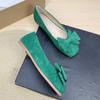 Fashion Flat Shoes for Women 2025 Spring and Autumn New Shallow Bow Square Toe Work Shoes Flat Large Size Women's Shoes Loafers